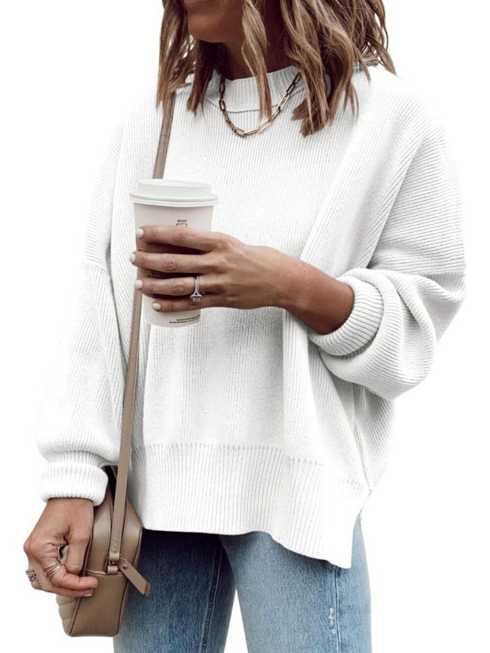 Oversized Women's Tunic Sweater - Cozy Fall Pullover Outfit for Casual Style